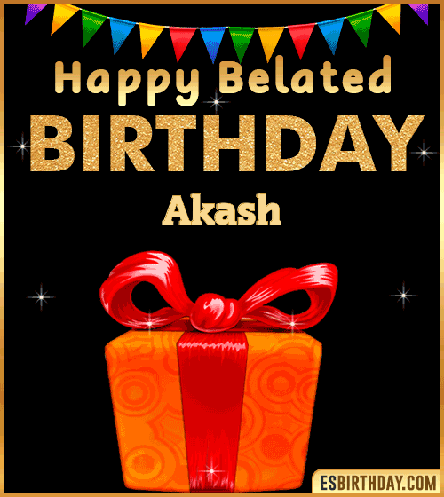 Belated Birthday Wishes gif Akash