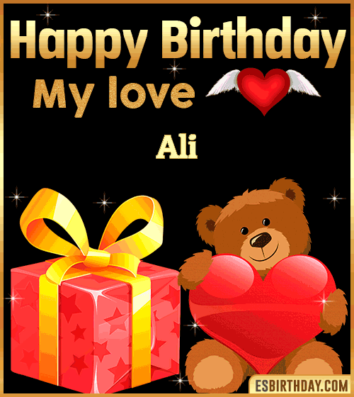 Gif happy Birthday my love Ali
