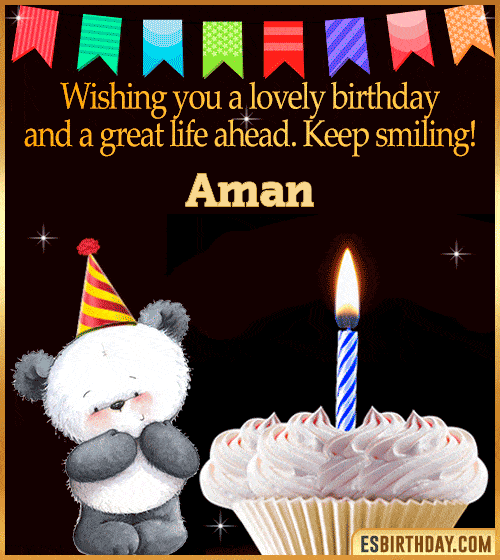 Happy Birthday Cake Wishes Gif Aman
