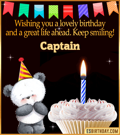 Happy Birthday Cake Wishes Gif Captain
