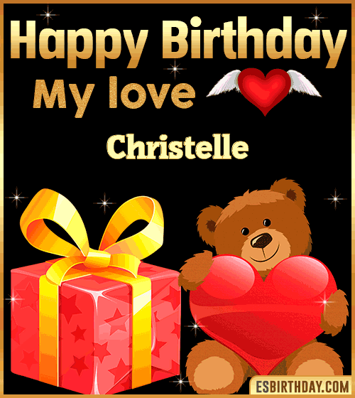 Gif happy Birthday my love Christelle
