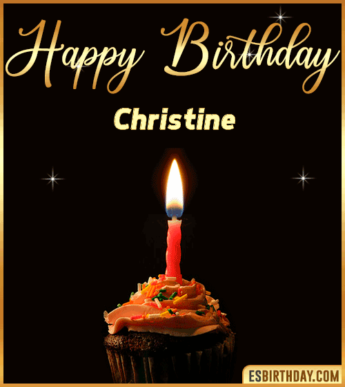 Birthday Cake with name gif Christine
