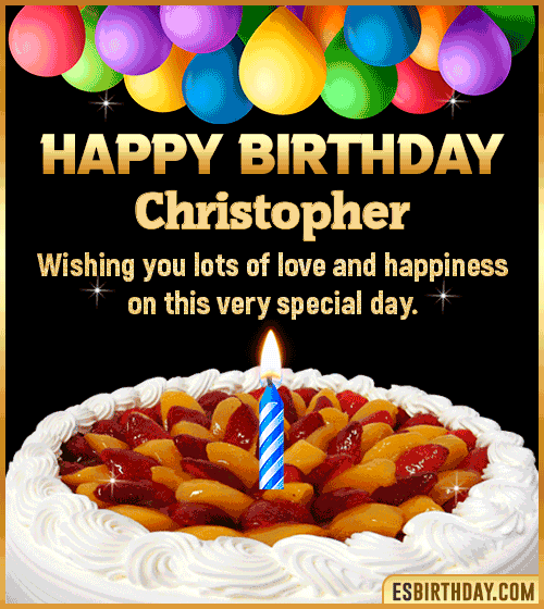 Wishes Happy Birthday gif Cake Christopher
