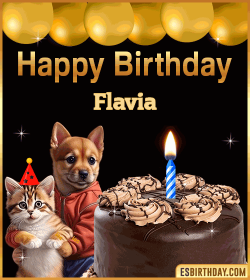 Happy Birthday funny Animated Gif Flavia
