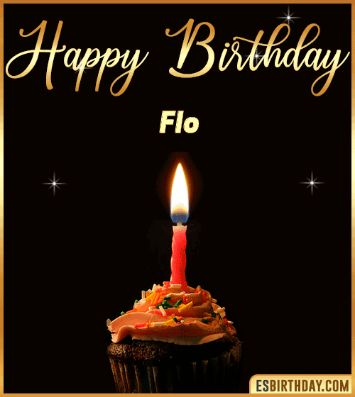 Birthday Cake with name gif Flo
