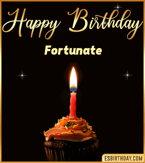 Birthday Cake with name gif Fortunate
