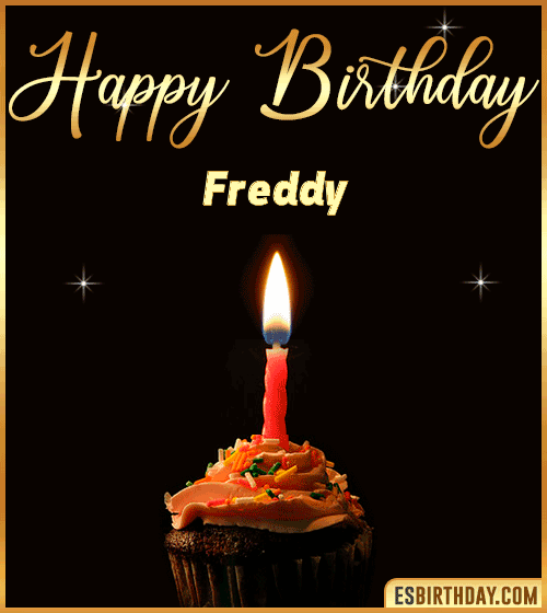 Birthday Cake with name gif Freddy

