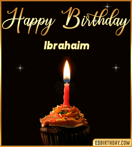 Birthday Cake with name gif Ibrahaim
