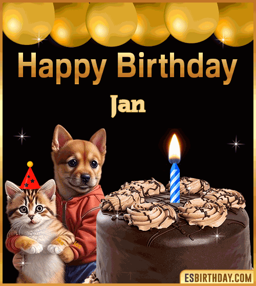 Happy Birthday funny Animated Gif Jan
