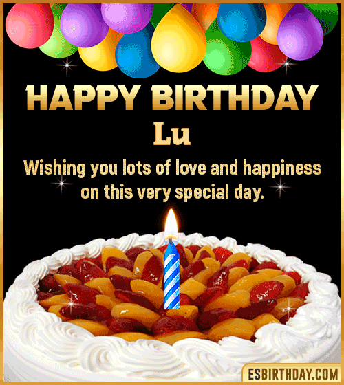 Wishes Happy Birthday gif Cake Lu
