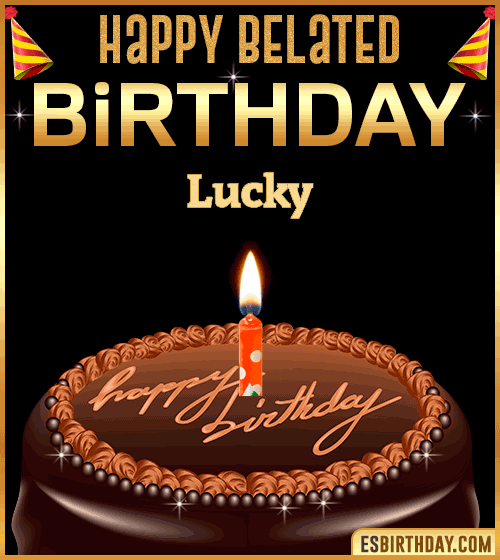 Belated Birthday Gif Lucky
