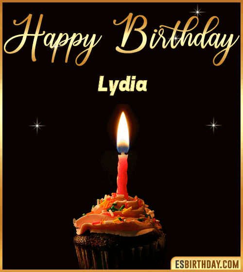 Birthday Cake with name gif Lydia
