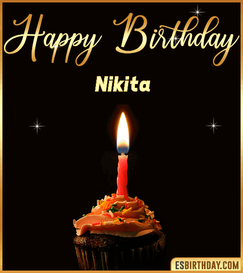 Birthday Cake with name gif Nikita

