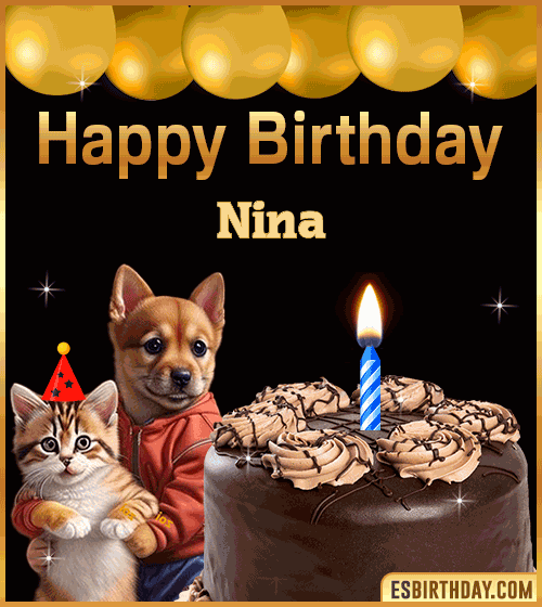Happy Birthday funny Animated Gif Nina
