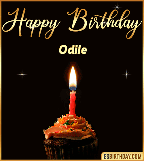 Birthday Cake with name gif Odile
