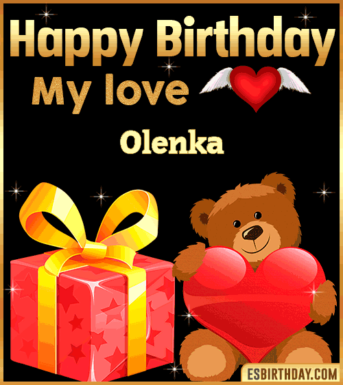 Gif happy Birthday my love Olenka