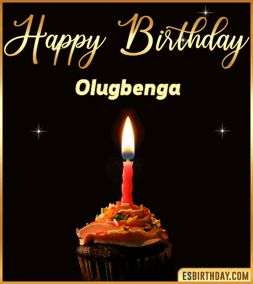 Birthday Cake with name gif Olugbenga
