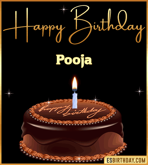 Pooja Happy Birthday Vector Cake Name Png Happy - Clip Art Library