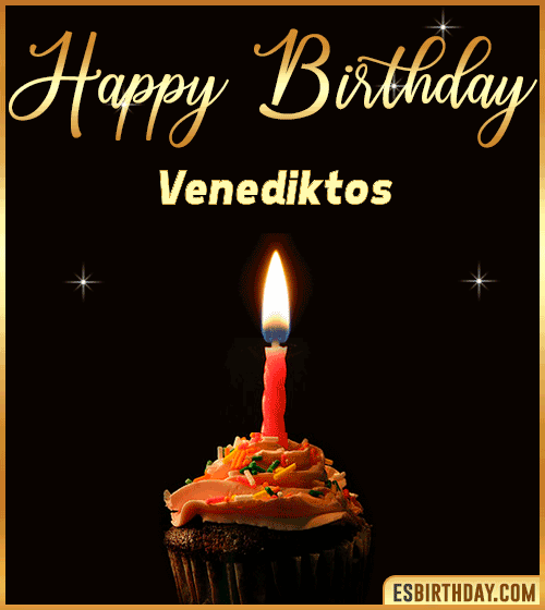 Birthday Cake with name gif Venediktos
