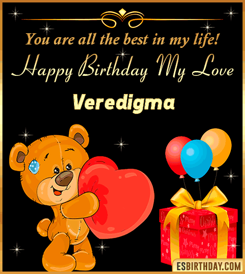 Happy Birthday my love gif animated Veredigma