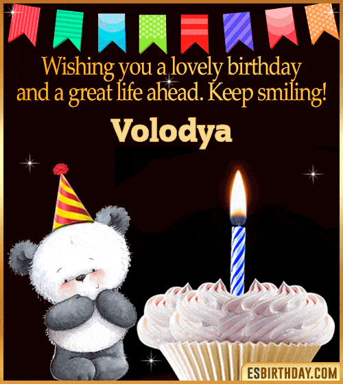 Happy Birthday Cake Wishes Gif Volodya
