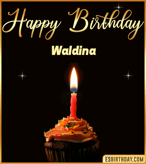 Birthday Cake with name gif Waldina
