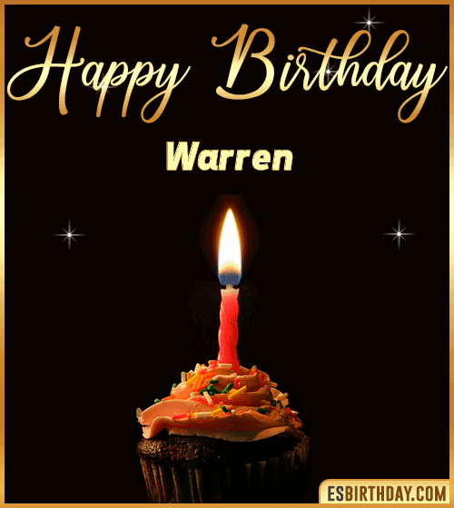 Birthday Cake with name gif Warren
