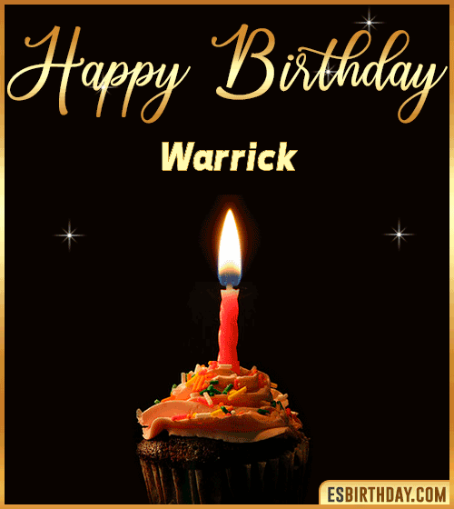 Birthday Cake with name gif Warrick
