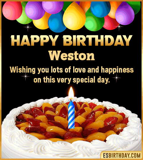 Wishes Happy Birthday gif Cake Weston