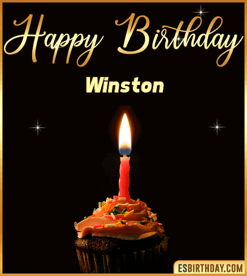 Birthday Cake with name gif Winston