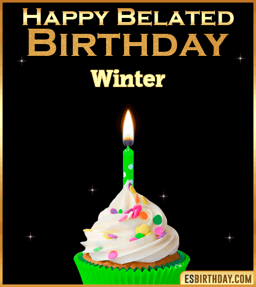 Happy Belated Birthday gif Winter