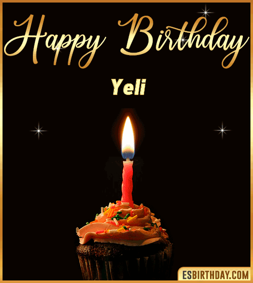 Birthday Cake with name gif Yeli