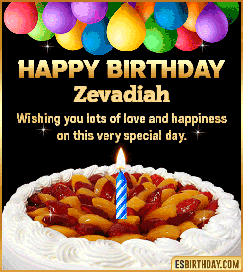 Wishes Happy Birthday gif Cake Zevadiah
