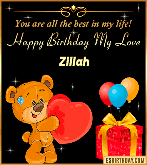 Happy Birthday my love gif animated Zillah

