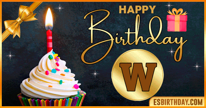 Names with Happy birthday GIFs with the letter W