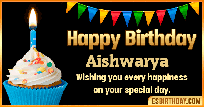 Happy Birthday Aishwarya Cake And Flower - Greet Name