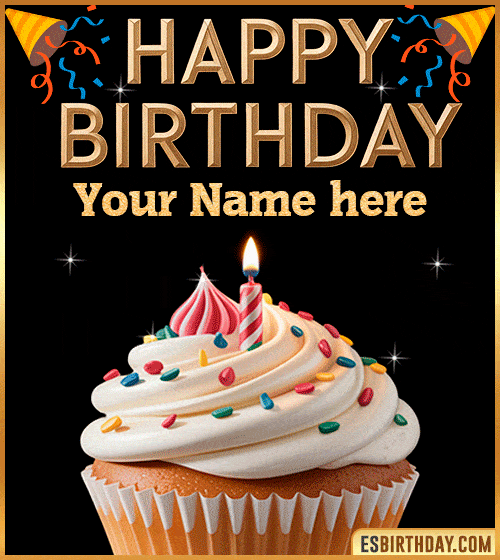 Happy Birthday cake with name gif  with name edit