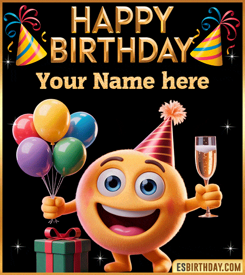 Funny Happy Birthday GIF  with name edit