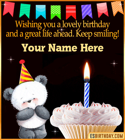Happy Birthday Cake Wishes Gif  with name edit