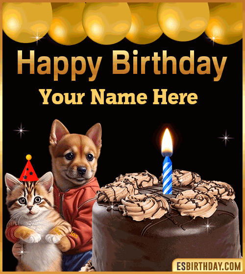 Happy Birthday funny Animated Gif  with name edit