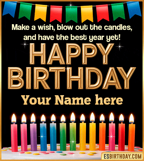 Happy Birthday wishes cake gif  with name edit
