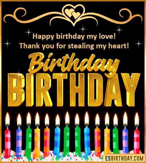 cake happy birthday my love gif