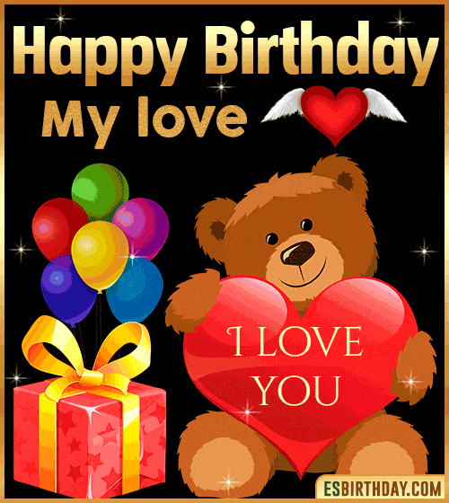 happy birthday gif teddy bear