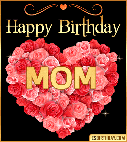 happy birthday mom heart gif