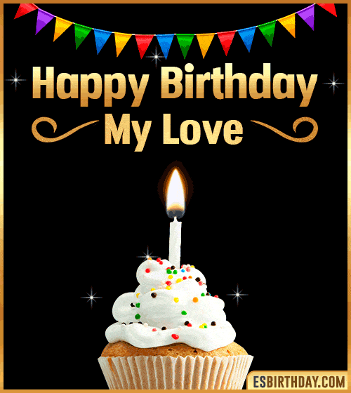 happy birthday my love cake gif
